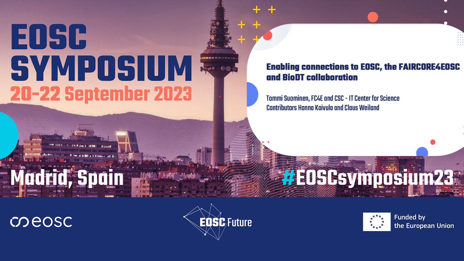 BioDT and FAIRCORE4EOSC at EOSC Symposium 2023